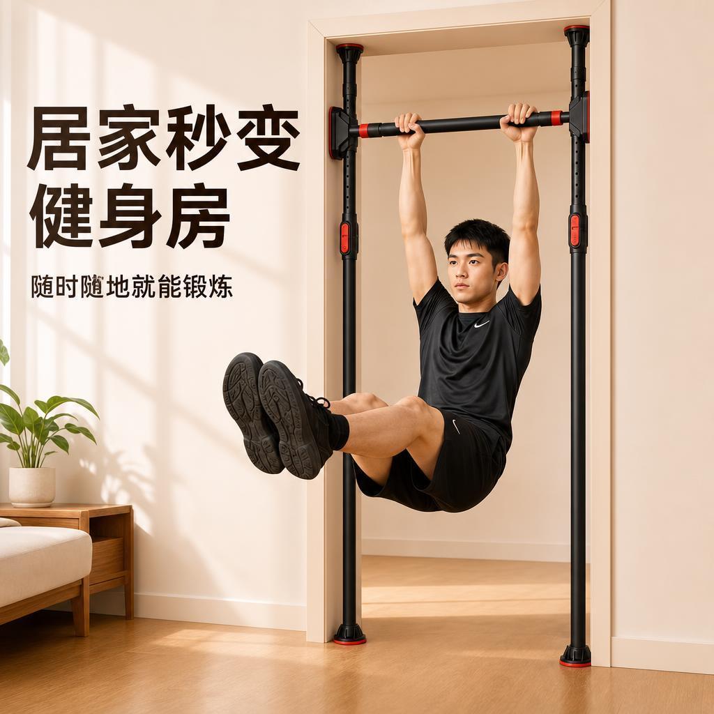 Home Gym Routine - Adjustable Doorway Horizontal Bar,Sturdy Steel Anti-Slip