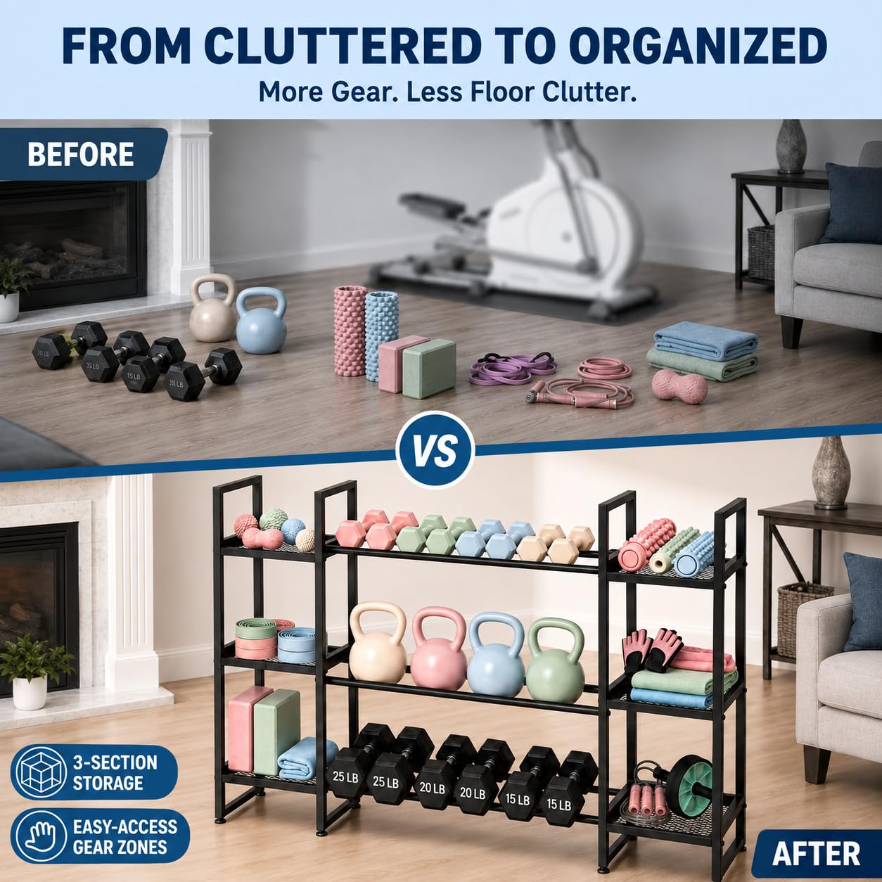 Dumbbell Rack 3 Tier, 260 Lb P - All In One Gym Home Equipment recension och pris