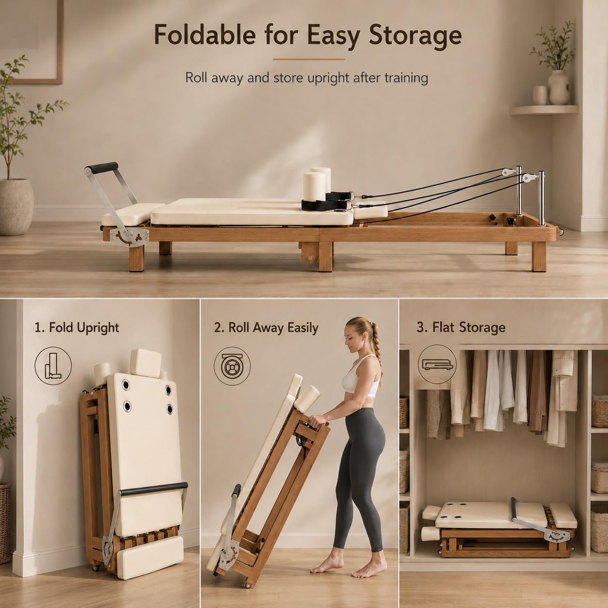 Foldable Pilates Reformer, Hom - Leg Home Gym Workout recension och pris