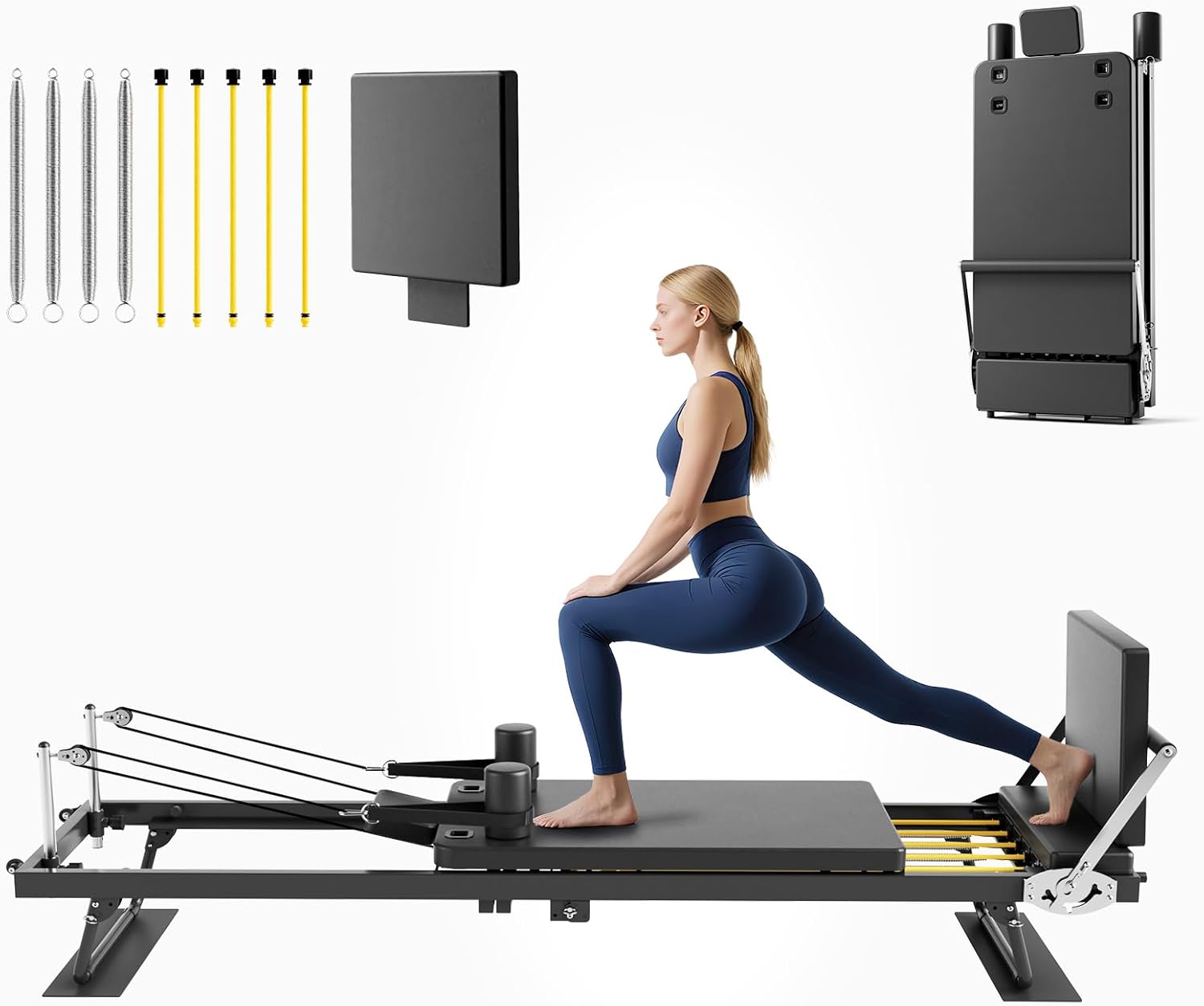 Foldable Pilates Reformer Mach - Leg Home Gym Workout recension och pris
