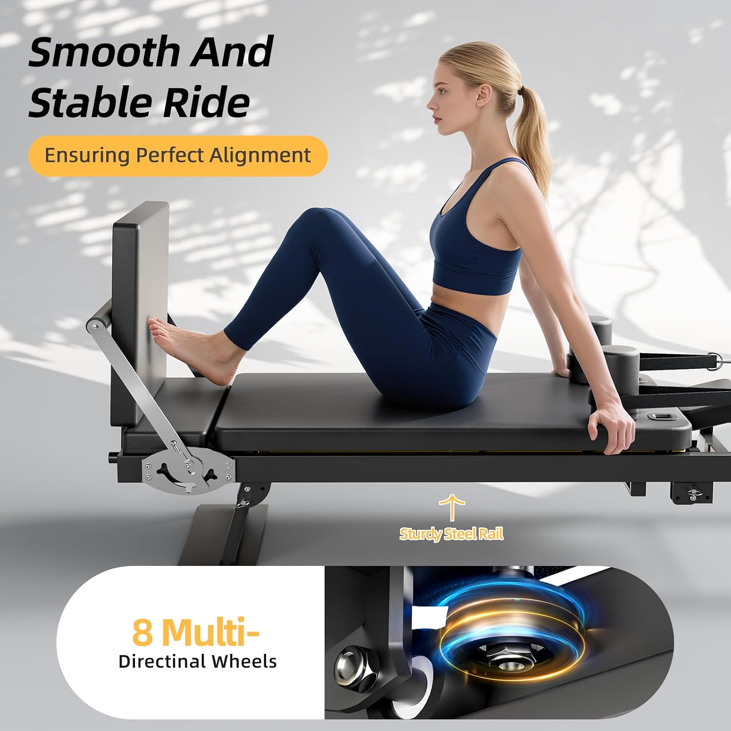 Foldable Pilates Reformer Mach - Leg Home Gym Workout recension och pris